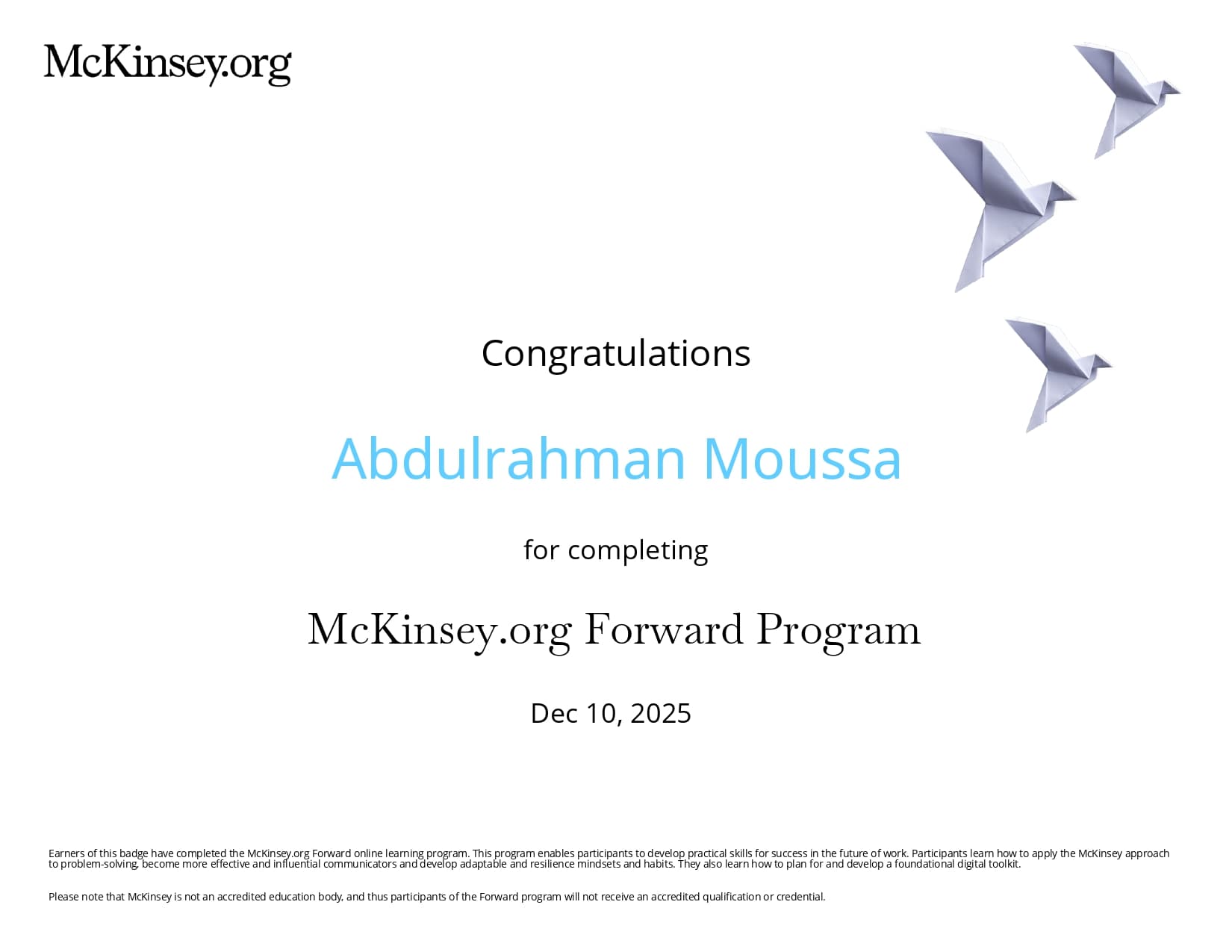 McKinsey Forward Program