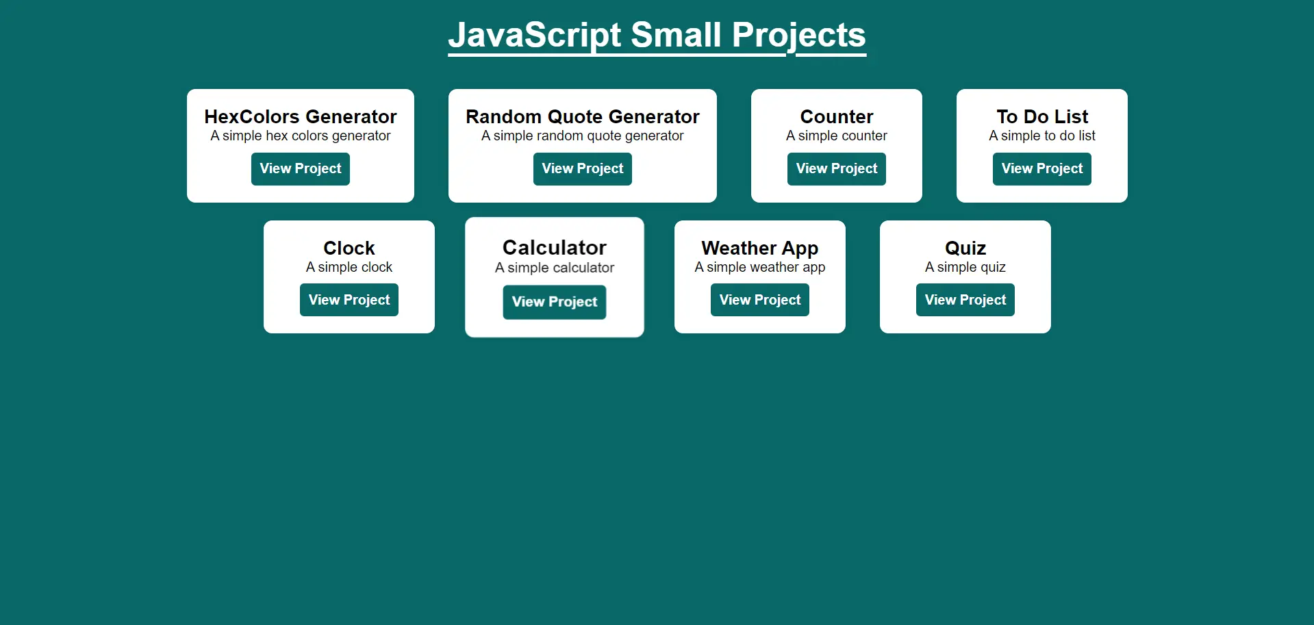 Javascript projects